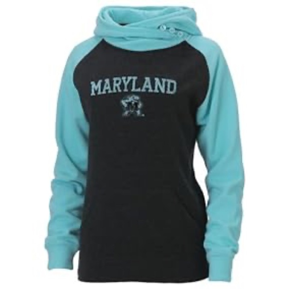 NCAA Maryland Terrapins Young Women's Posh Asym Redux Hoodie Sweatshirt Large L